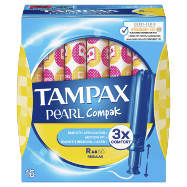Тампоны с аппликатором Tampax Compak Pearl Regular, 16 шт.