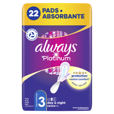 Прокладки с крылышками Always Platinum Size 3, Day & Night, 22 шт.