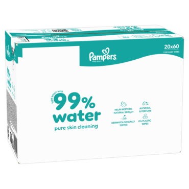 Детские влажные салфетки Pampers Aqua, 20 упаковок, 1200 салфеток