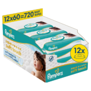 Детские влажные салфетки Pampers Aqua Soft Touch, 12 упаковок, 720 салфеток