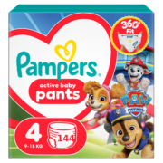 Подгузники-трусики Pampers Pants Paw Patrol, размер 4, 144 подгузника, 9–15 кг