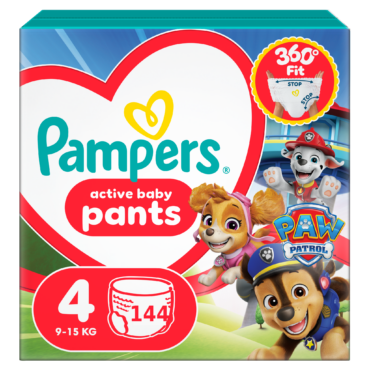 Подгузники-трусики Pampers Pants Paw Patrol, размер 4, 144 подгузника, 9–15 кг