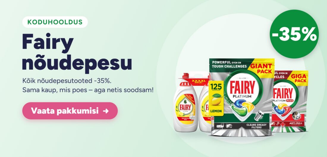 Fairy nõudepesu – kõik nõudepesutooted -35%