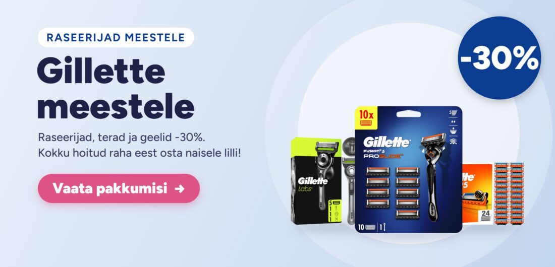 Gillette meestele – raseerijad, terad ja geelid -30%