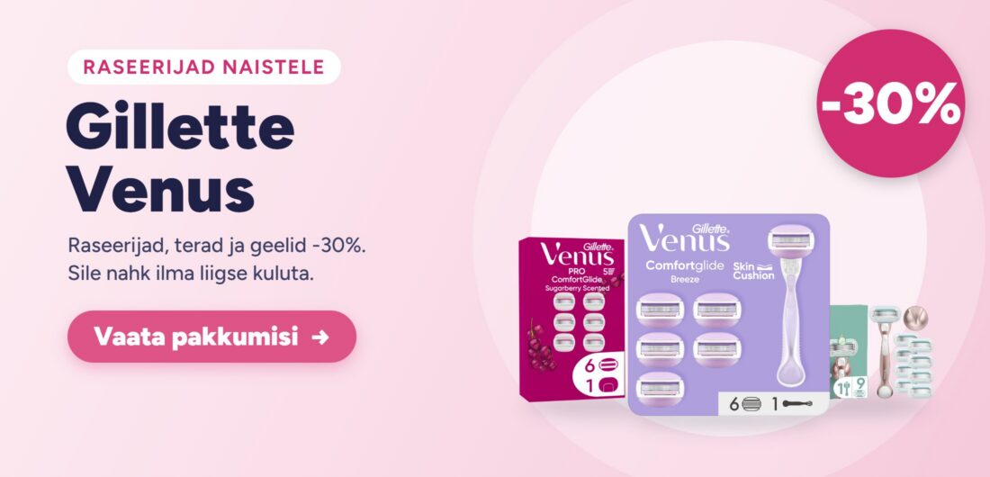 Gillette Venus – raseerijad, terad ja geelid naistele -30%