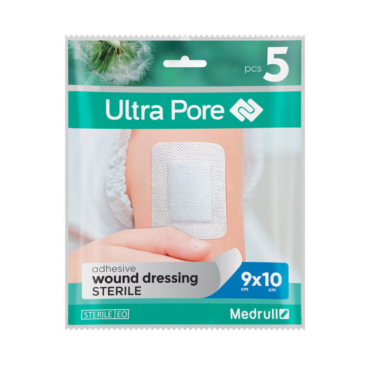 Medrull раневой пластырь Ultra Pore 9x10 см, стерильный, 5 шт.