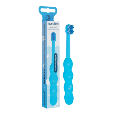 Зубная щетка Nordics Baby Premium Toothbrush Blue Soft 4080 с ультратонкими щетинками для младенцев и малышей