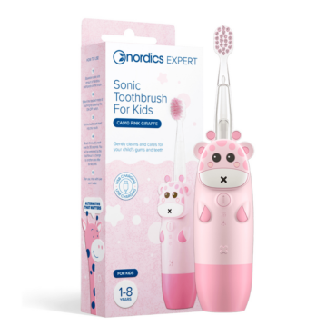 Детская электрическая зубная щетка Nordics Kids Sonic Toothbrush CA910 Pink Giraffe с зарядкой USB-C