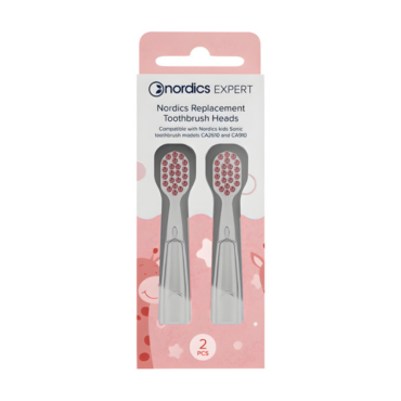 Nordics Kids Sonic Toothbrush Replacement Heads Pink laste elektrilise hambaharja otsikud 2tk